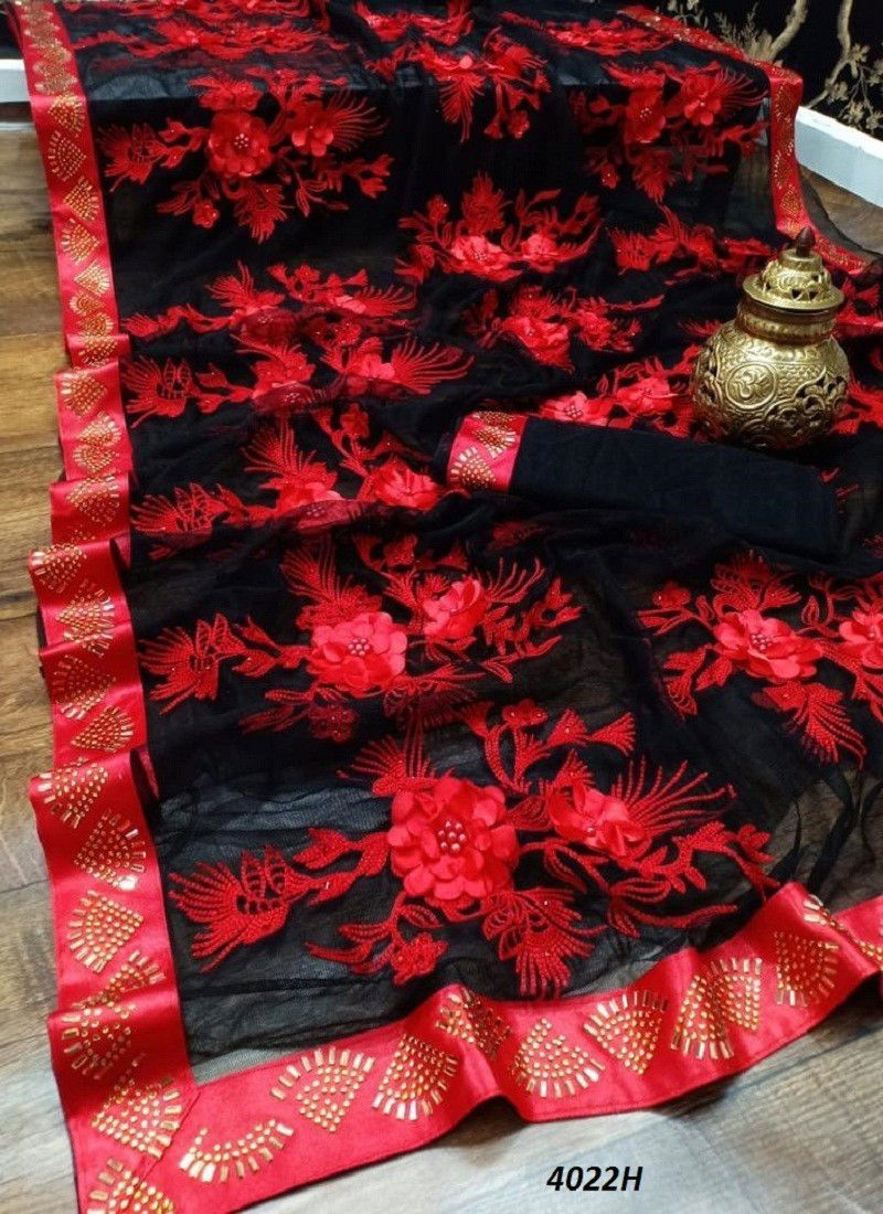 Divya Fashion 4002 Colours Latest Soft Net With Fancy Rubin Work Flower With Beautiful Hot Fix Diamond Border Saree Collection